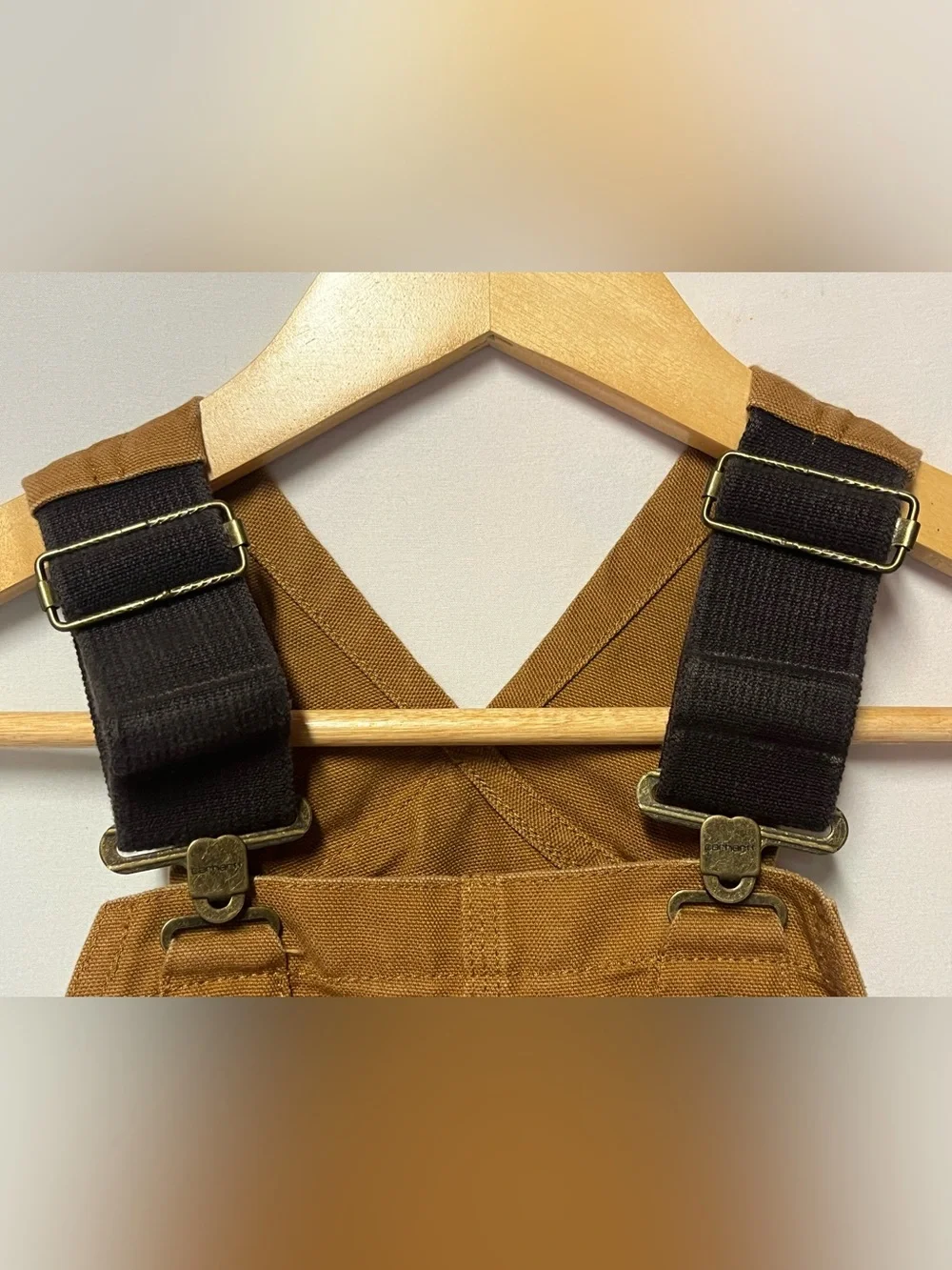 Carhartt Kids Brown Canvas Duck Bib Overalls 8 Double Knee Workwear Hunting NWOT
